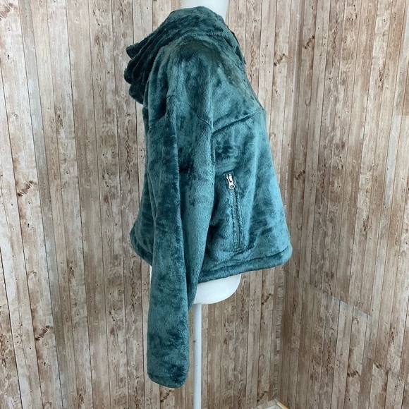 The North Face Osito Quarter‎ Zip Cropped Hoodie Balsam Green Size XXL - Picture 9 of 16